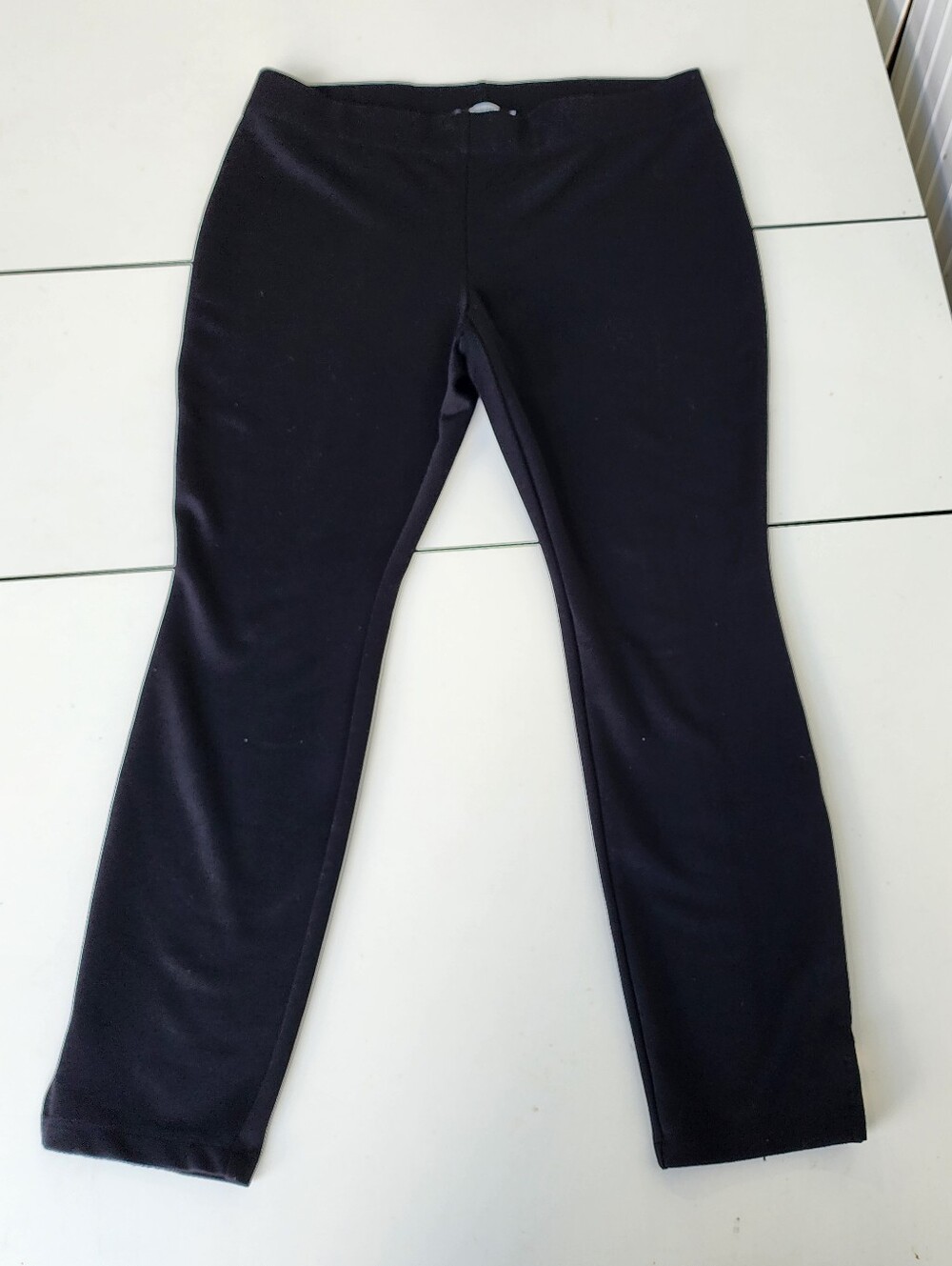 White House Black Market Pants Womens Black Legging Ankle Side Buttons Stretch L